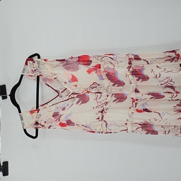 Boss Dabeata Chiffon Maxi Floral With Adjustable Ties Dress Size 14 - Picture 5 of 9